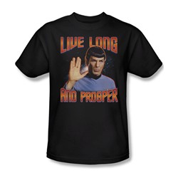 Star Trek - St /  Live Long And Prosper Adult T-Shirt In Black