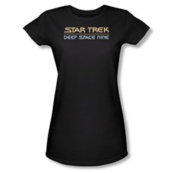 Star Trek - St: Ds9 / Deep Space Nine Logo Juniors T-Shirt In Black