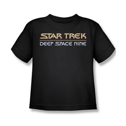 Star Trek - St: Ds9 / Deep Space Nine Logo Little Boys T-Shirt In Black
