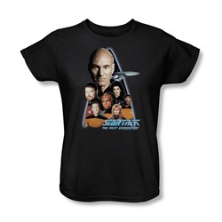 Star Trek - St: Next Gen / The Next Generation Crew Womens T-Shirt In Black