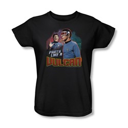 Star Trek - St / Party Like A Vulcan Womens T-Shirt In Black
