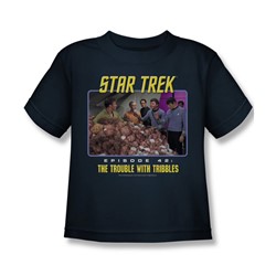 Star Trek - St / The Trouble With Tribbles Little Boys T-Shirt In Navy