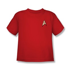 Star Trek - St / Engineering Uniform Little Boys T-Shirt In Red