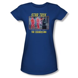 Star Trek - St / The Changeling Juniors T-Shirt In Royal Blue