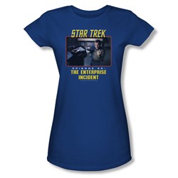 Star Trek - St / The Enterprise Incident Juniors T-Shirt In Royal Blue