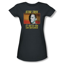 Star Trek - St / Last Battlefield Juniors T-Shirt In Charcoal