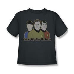 Star Trek - St / Dig It Little Boys T-Shirt In Charcoal