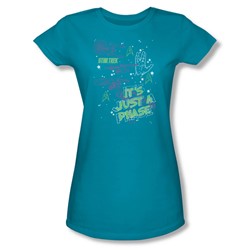 Star Trek - St / Just A Phase Juniors T-Shirt In Turquoise