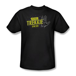 Star Trek - St / 100% Trekkie Adult T-Shirt In Black