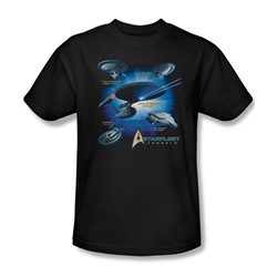 Star Trek - St / Starfleet Vessels Adult T-Shirt In Black