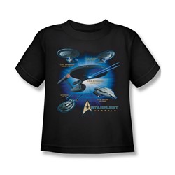 Star Trek - St / Starfleet Vessels Little Boys T-Shirt In Black