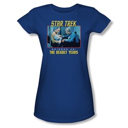 Star Trek - St / Episode 40 Juniors T-Shirt In Royal Blue