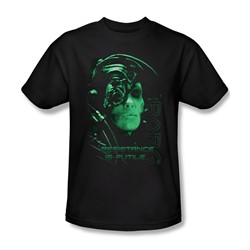 Star Trek - St: Next Gen / Resistance Is Futile Adult T-Shirt In Black