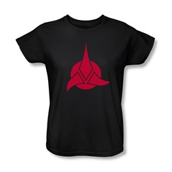 Star Trek - St: Next Gen / Klingon Logo Womens T-Shirt In Black