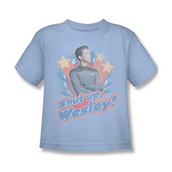 Star Trek - St: Next Gen / Shut Up Wesley Little Boys T-Shirt In Light Blue