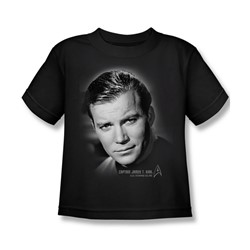Star Trek - St / Captain Kirk Portrait Little Boys T-Shirt In Black