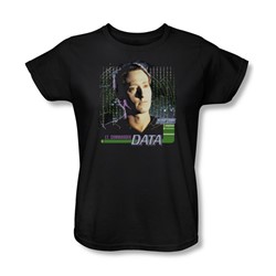 Star Trek - St: Next Gen / Data Womens T-Shirt In Black