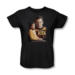 Star Trek - St / Captain Kirk Womens T-Shirt In Black