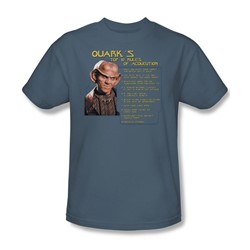 Star Trek - St: Ds9 / Quark's Rules Adult T-Shirt In Slate