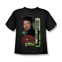 Star Trek - St: Next Gen / Riker Little Boys T-Shirt In Black