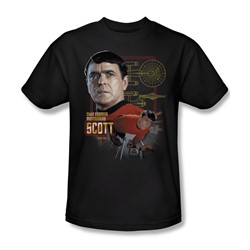 Star Trek - St / Chief Engineer Scott Adult T-Shirt In Black