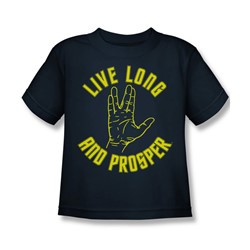 Star Trek - St / Live Long Hand Little Boys T-Shirt In Navy