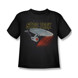 Star Trek - Retro Enterprise Little Boys T-Shirt In Black
