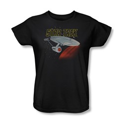 Star Trek - Retro Enterprise Womens T-Shirt In Black