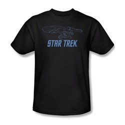 Star Trek - Enterprise Outline Adult T-Shirt In Black