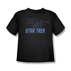 Star Trek - Enterprise Outline Little Boys T-Shirt In Black