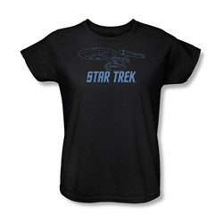 Star Trek - Enterprise Outline Womens T-Shirt In Black