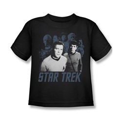 Star Trek - Kirk, Spock And Company Little Boys T-Shirt In Black