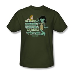 Star Trek - Quogs / I Need More Time Adult T-Shirt In Military Green
