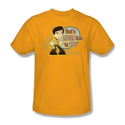 Star Trek - Quogs / Mr. Sulu To You Adult T-Shirt In Gold