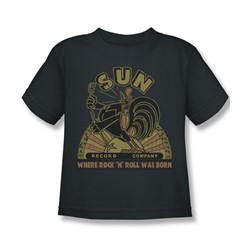 Sun Records - Sun Rooster Little Boys T-Shirt In Charcoal