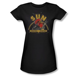 Sun Records - Rocking Rooster Juniors T-Shirt In Black