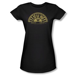 Sun Records - Tattered Logo Juniors T-Shirt In Black
