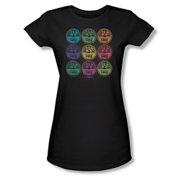 Sun Records - Rocking Color Block Juniors T-Shirt In Black