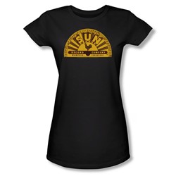 Sun Records - Traditional Logo Juniors T-Shirt In Black