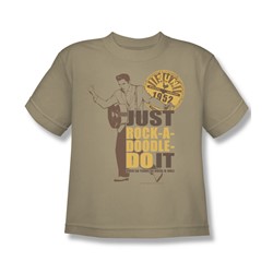Sun Records - Rock A Doodle Elvis Big Boys T-Shirt In Sand