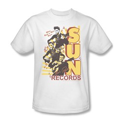 Sun Records - Tri Elvis Adult T-Shirt In White