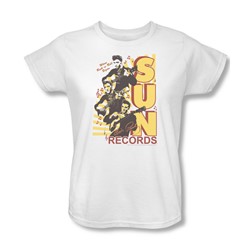Sun Records - Tri Elvis Womens T-Shirt In White