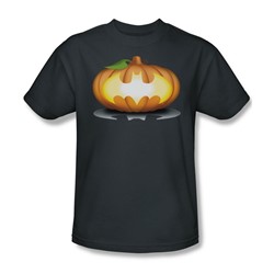 Batman - Bat Pumpkin Logo Adult T-Shirt In Charcoal