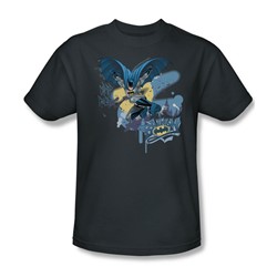 Batman - Into The Night Adult T-Shirt In Charcoal