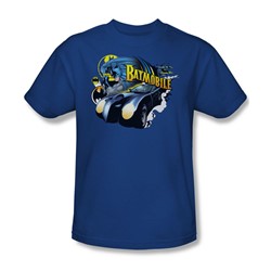 Batman - Batmobile Adult T-Shirt In Royal Blue