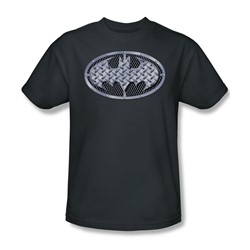Batman - Steel Mesh Shield Adult T-Shirt In Charcoal