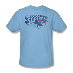 Superman - Under Logo Adult T-Shirt In Light Blue