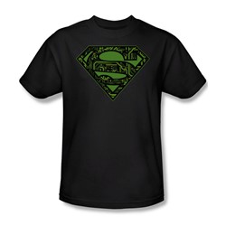 Superman - Circuits Shield Adult T-Shirt In Black