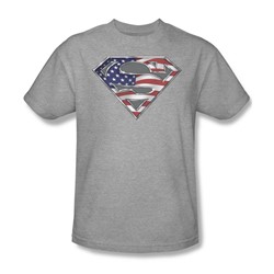 Superman - All American Shield Adult T-Shirt In Heather