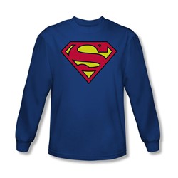 Superman - Classic Logo Adult L/S T-Shirt In Royal Blue